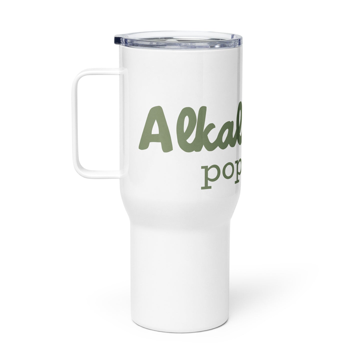 Travel mug with a handle